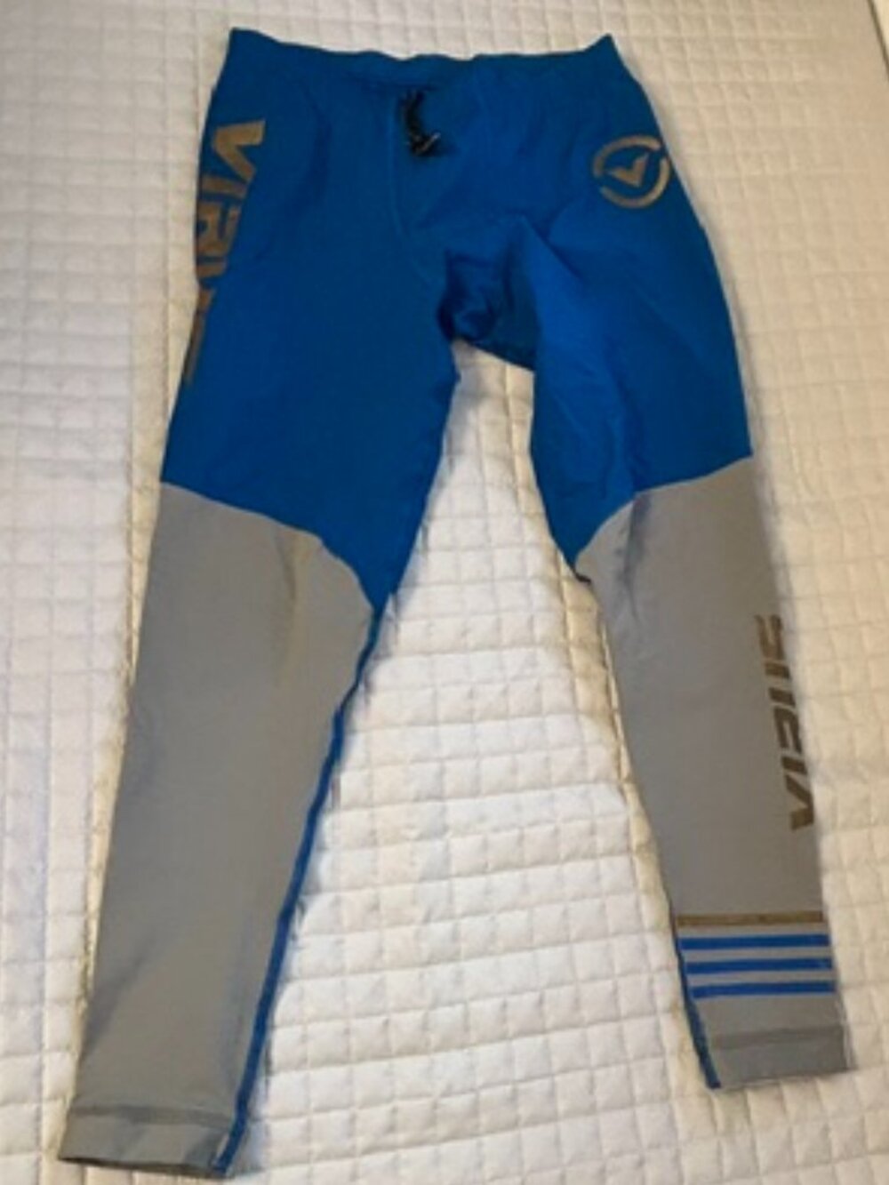 VIRUS Men’s Compression Pants – Size Medium – Blue & Gray Performance Leggings
